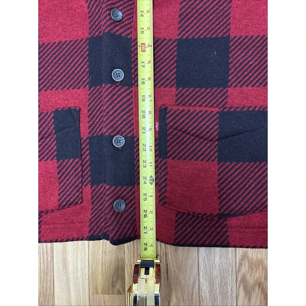 Levi's Trouss Buffalo Plaid Cardigan Sweater Sz‎ Medium Red Black